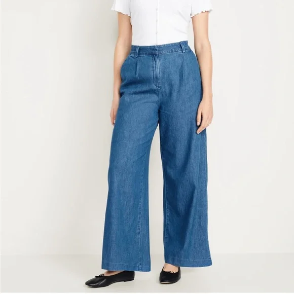 Women's Old Navy Extra High Waisted Taylor Wide Leg Trouser Jeans - Picture 2 of 4
